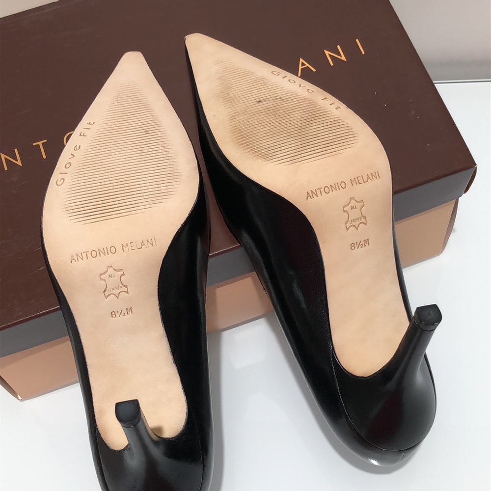 Gianni Bini Leather Black Heels - Picture 15 of 16